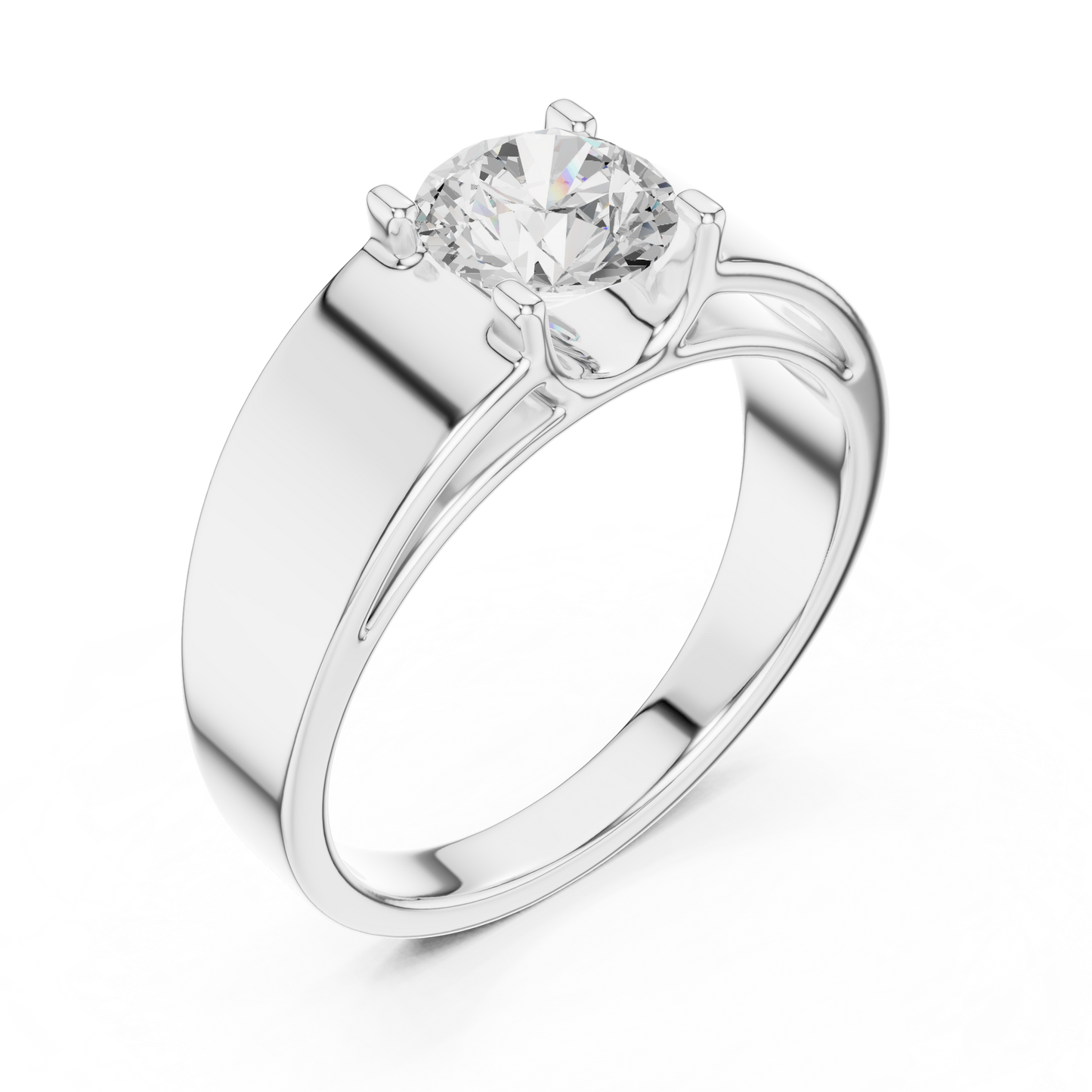 Men’s Solitaire Diamond Ring in Rose Gold | Classic with Bold Setting