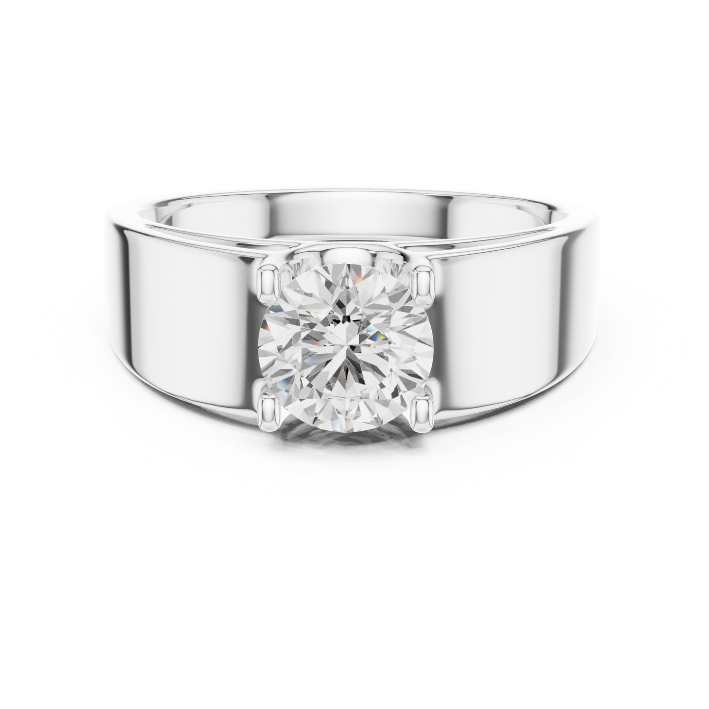 Men’s Solitaire Diamond Ring in Rose Gold | Classic with Bold Setting