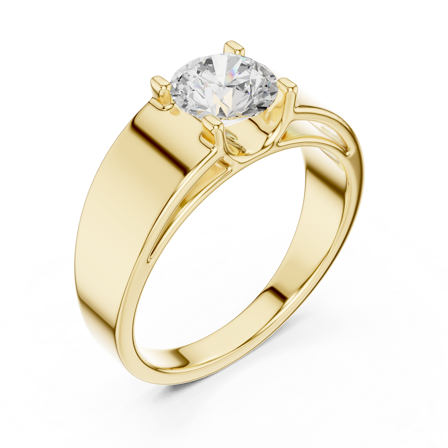 Men’s Solitaire Diamond Ring in Rose Gold | Classic with Bold Setting