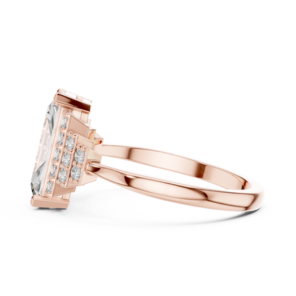Art Deco Baguette Diamond Ring – Rose Gold