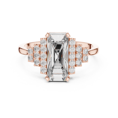 Art Deco Baguette Diamond Ring – Rose Gold