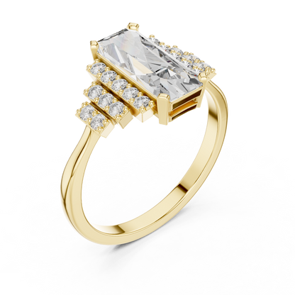 Art Deco Baguette Diamond Ring – Rose Gold
