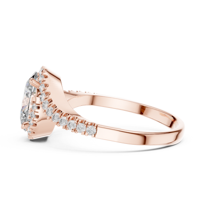 Oval Solitaire Diamond Ring in Rose Gold | Available in Yellow Gold, Platinum & 925 Silver