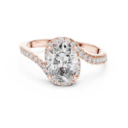 Oval Solitaire Diamond Ring in Rose Gold | Available in Yellow Gold, Platinum & 925 Silver