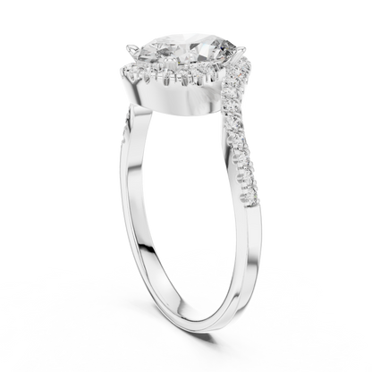 Oval Solitaire Diamond Ring in Rose Gold | Available in Yellow Gold, Platinum & 925 Silver