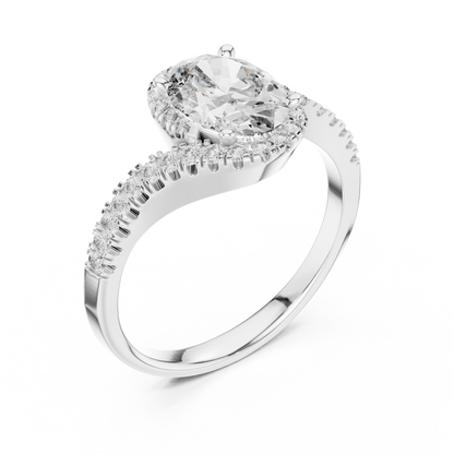 Oval Solitaire Diamond Ring in Rose Gold | Available in Yellow Gold, Platinum & 925 Silver