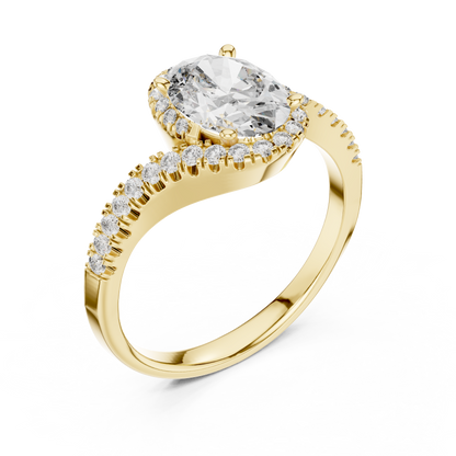 Oval Solitaire Diamond Ring in Rose Gold | Available in Yellow Gold, Platinum & 925 Silver