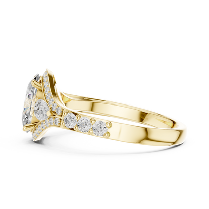 Three-Stone Oval Solitaire Diamond Ring in Rose Gold | Available in Yellow Gold, Platinum & 925 Silver