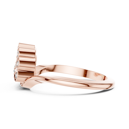 Floral Diamond Cluster Ring in Rose Gold | Available in Yellow Gold, Platinum & 925 Silver