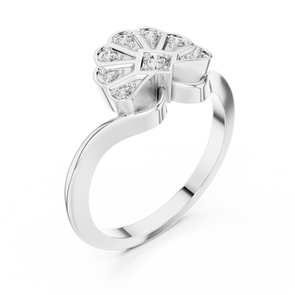 Floral Diamond Cluster Ring in Rose Gold | Available in Yellow Gold, Platinum & 925 Silver
