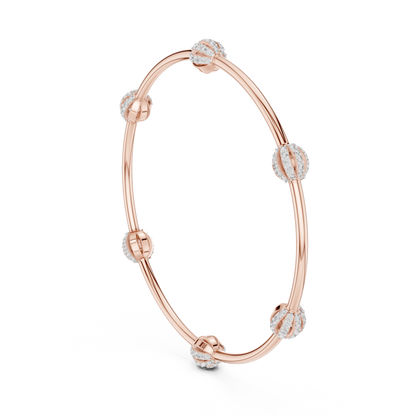 Designer Diamond Bangle Bracelet in Rose Gold | Also in Yellow Gold, Platinum & 925 Silver