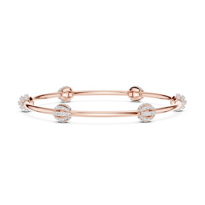 Designer Diamond Bangle Bracelet in Rose Gold | Also in Yellow Gold, Platinum & 925 Silver