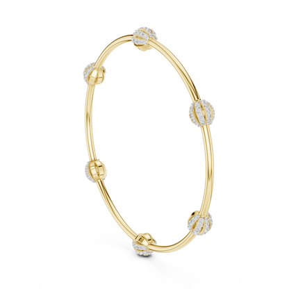 Designer Diamond Bangle Bracelet in Rose Gold | Also in Yellow Gold, Platinum & 925 Silver