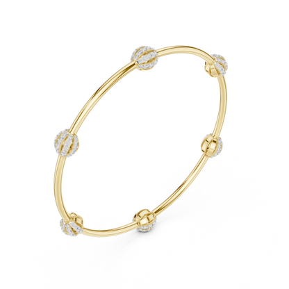 Designer Diamond Bangle Bracelet in Rose Gold | Also in Yellow Gold, Platinum & 925 Silver