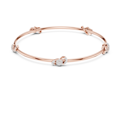 Diamond Knot Bangle Bracelet in Rose Gold | Also in Yellow Gold, Platinum & 925 Silver