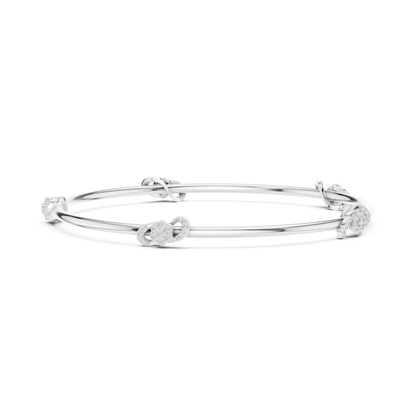 Diamond Knot Bangle Bracelet in Rose Gold | Also in Yellow Gold, Platinum & 925 Silver
