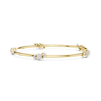 Diamond Knot Bangle Bracelet in Rose Gold | Also in Yellow Gold, Platinum & 925 Silver