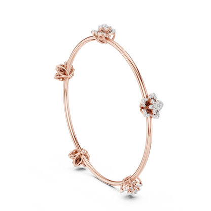 Blossom Knot Diamond Bangle for Women – Gold, Platinum & Silver Options