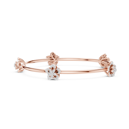Blossom Knot Diamond Bangle for Women – Gold, Platinum & Silver Options