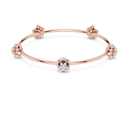 Blossom Knot Diamond Bangle for Women – Gold, Platinum & Silver Options