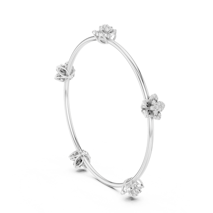 Blossom Knot Diamond Bangle for Women – Gold, Platinum & Silver Options