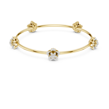 Blossom Knot Diamond Bangle for Women – Gold, Platinum & Silver Options