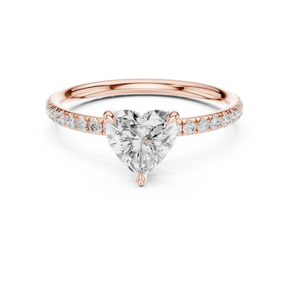 Heart-Shaped Solitaire Diamond Ring – Rose Gold