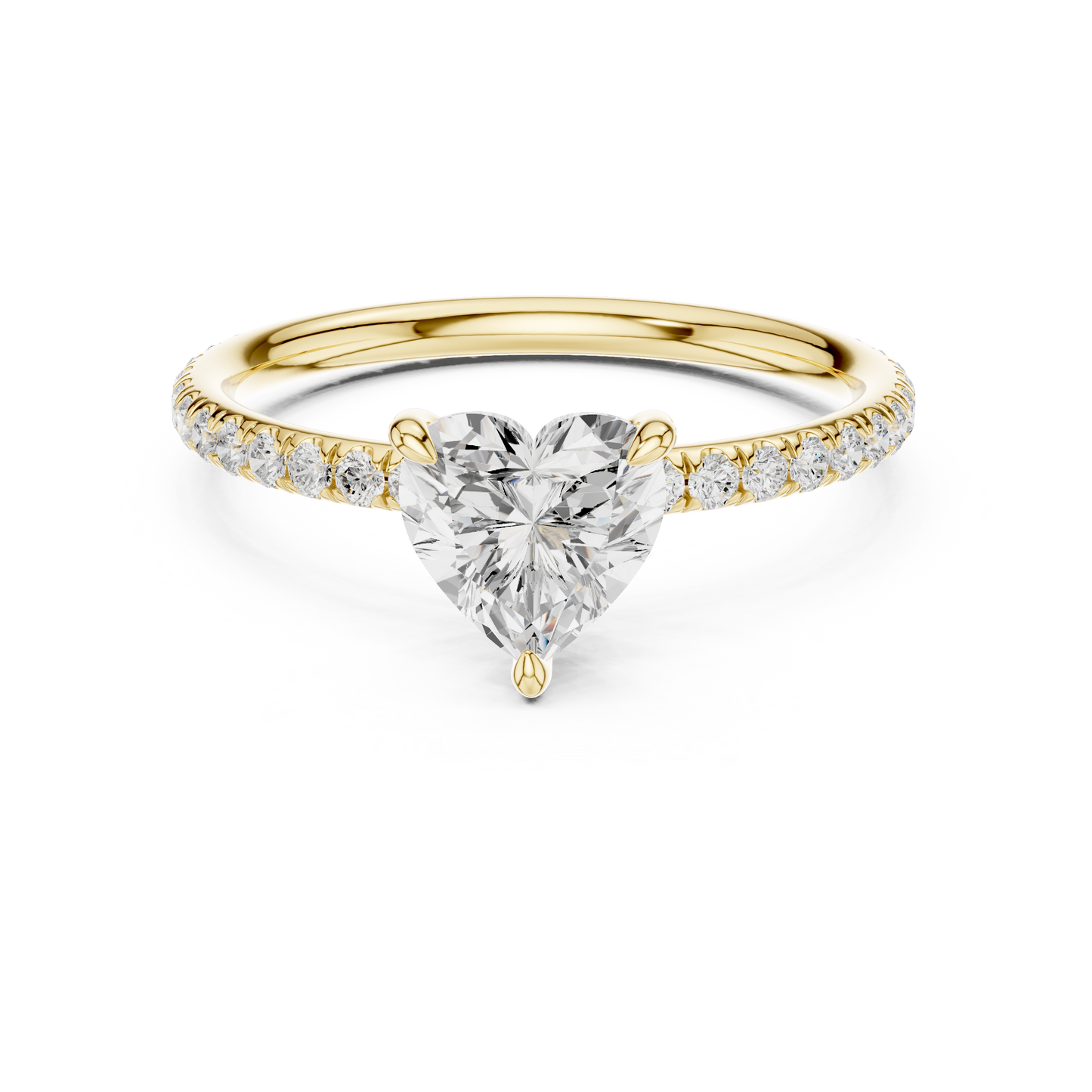 Heart-Shaped Solitaire Diamond Ring – Rose Gold