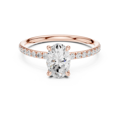 Oval-Cut Solitaire Diamond Ring – Rose Gold