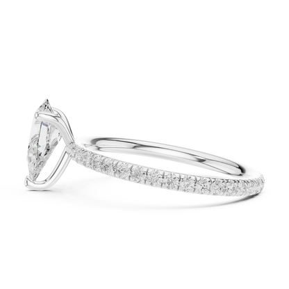 Pear-Cut Solitaire Diamond Ring – Rose Gold