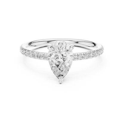 Pear-Cut Solitaire Diamond Ring – Rose Gold