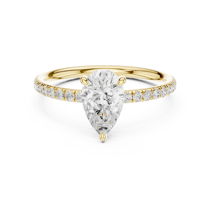 Pear-Cut Solitaire Diamond Ring – Rose Gold