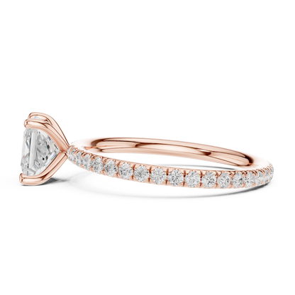 Princess-Cut Solitaire Diamond Ring – Rose Gold
