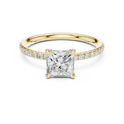 Princess-Cut Solitaire Diamond Ring – Rose Gold
