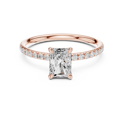 Radiant-Cut Solitaire Diamond Ring – Rose Gold
