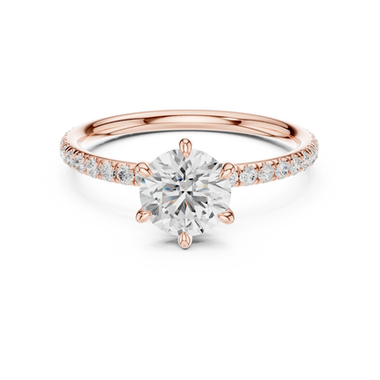Round-Cut Solitaire Diamond Ring – Rose Gold