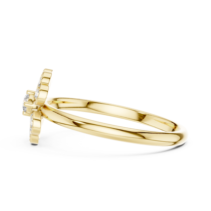 Clover Heart Diamond Ring in 925 Silver | Also in Rose Gold, Yellow Gold & Platinum
