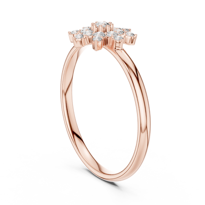 Starburst Floral Diamond Ring in Yellow Gold | Also in Rose Gold, Platinum & 925 Silver