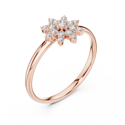 Starburst Floral Diamond Ring in Yellow Gold | Also in Rose Gold, Platinum & 925 Silver