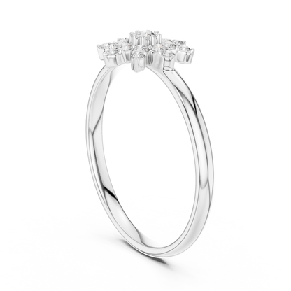 Starburst Floral Diamond Ring in Yellow Gold | Also in Rose Gold, Platinum & 925 Silver