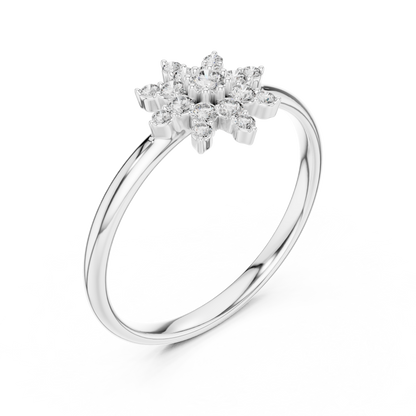 Starburst Floral Diamond Ring in Yellow Gold | Also in Rose Gold, Platinum & 925 Silver