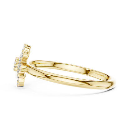 Starburst Floral Diamond Ring in Yellow Gold | Also in Rose Gold, Platinum & 925 Silver