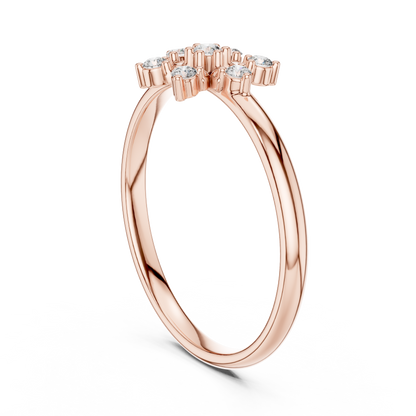 Contemporary Floral Diamond Ring in Yellow Gold | Also in Rose Gold, Platinum & 925 Silver