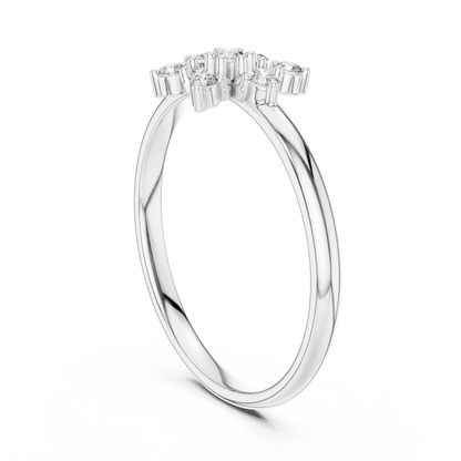 Contemporary Floral Diamond Ring in Yellow Gold | Also in Rose Gold, Platinum & 925 Silver