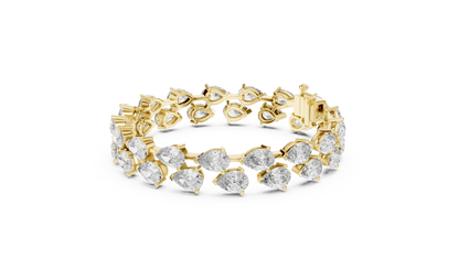 Pear & Round Diamond Cluster Bracelet in Rose Gold | Also in Yellow Gold, Platinum & 925 Silver