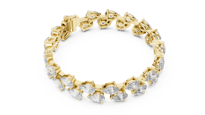 Pear & Round Diamond Cluster Bracelet in Rose Gold | Also in Yellow Gold, Platinum & 925 Silver