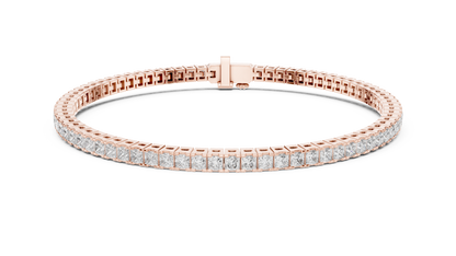 Princess-Cut Diamond Tennis Bracelet in Rose Gold | Also in Yellow Gold, Platinum & Silver