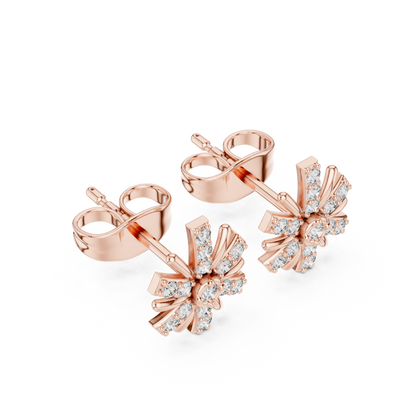 Floral Burst Diamond Stud Earrings | Radiant Bloom Design