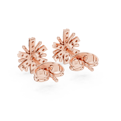 Floral Burst Diamond Stud Earrings | Radiant Bloom Design