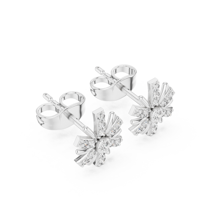 Floral Burst Diamond Stud Earrings | Radiant Bloom Design